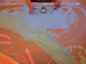 détail peinture atelier enfant