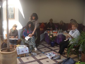 Exercice de dessin rapide au Riad Sahara Nour