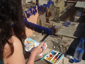 Dessin dans le quartier des teinturiers...