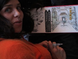 Démonstration d'aquarelle au Palais Bahia