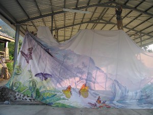 Bâche peinte pour le centre d'artisanat aborigène de Sentimen à Taïwan